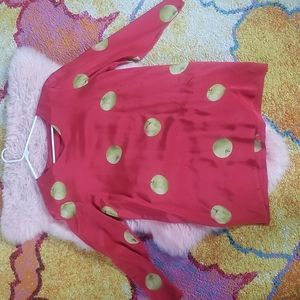 Vintage Silk Mini Dress with Apple Print